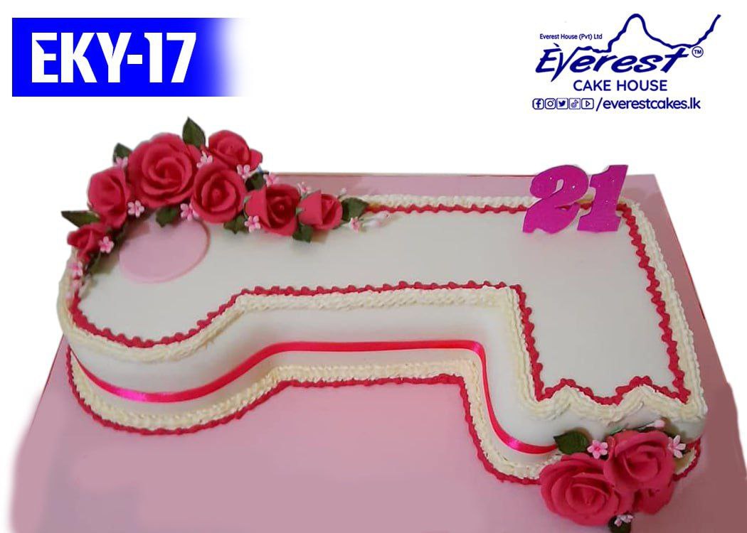 Key In Pink With Flowers - Kidd's Cakes & Bakery